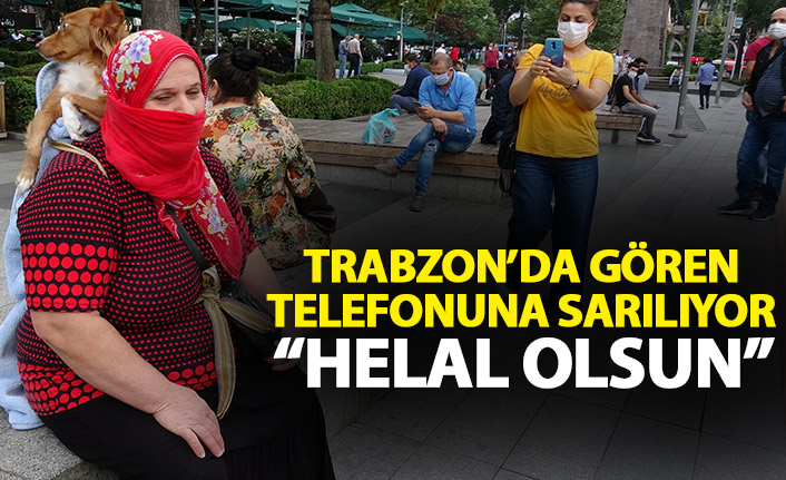 Trabzon'da gören bir daha bakıyor! Sahiplendiği köpeği sırtından indirmiyor