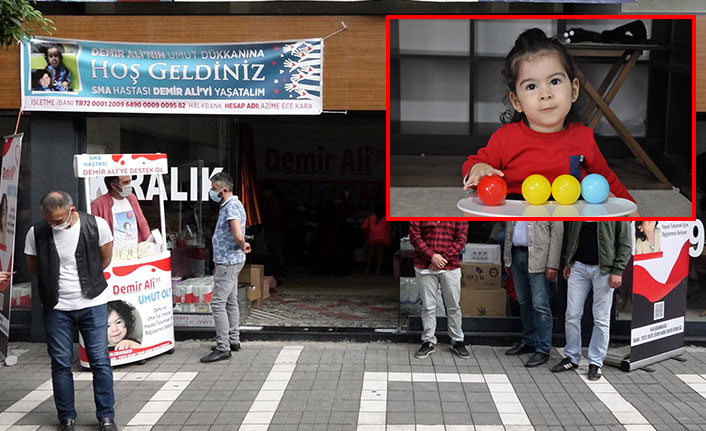 SMA hastası Demir Ali'ye 'Umut dükkan'lı destek