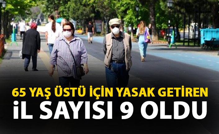 65 yaş için sokağa çıkma yasağı getiren il sayısı 9 oldu