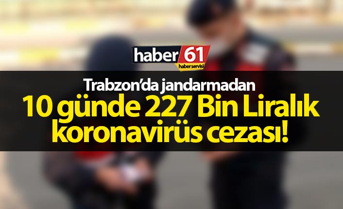 Trabzon'da jandarmadan 227 Bin Lira'lık koronavirüs cezası!