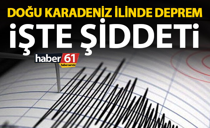 Doğu Karadeniz ilinde deprem! İşte şiddeti
