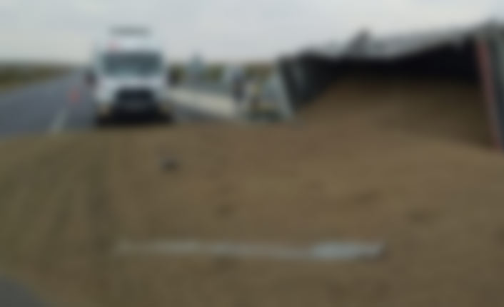 Fındık yüklü tır devrildi: 1 yaralı