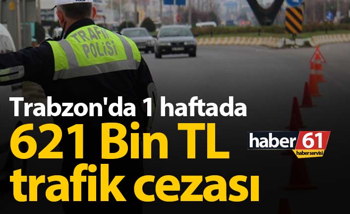Trabzon'da 1 haftada 621 Bin TL trafik cezası