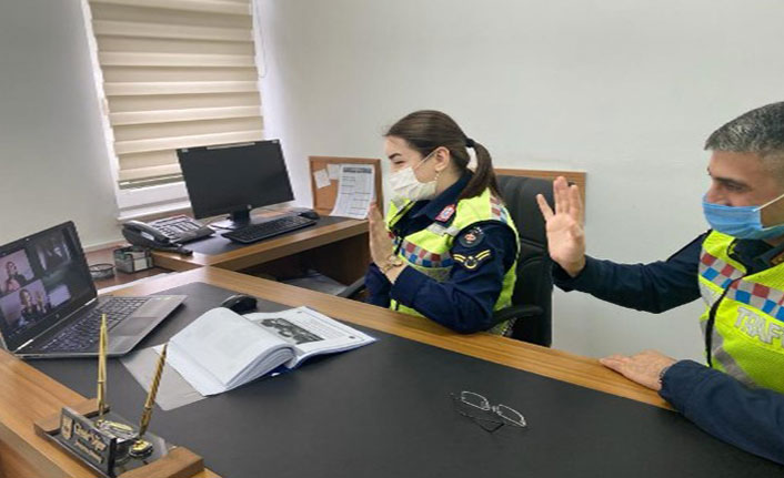 Trabzon’da Jandarma’dan uzaktan trafik eğitimi