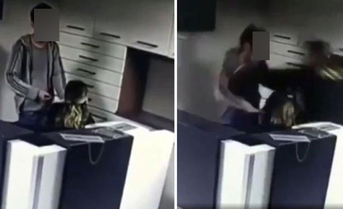 Film gibi kurtarma sahnesi! Emniyet Müdürü bıçaklı saldırganın üzerine atladı!