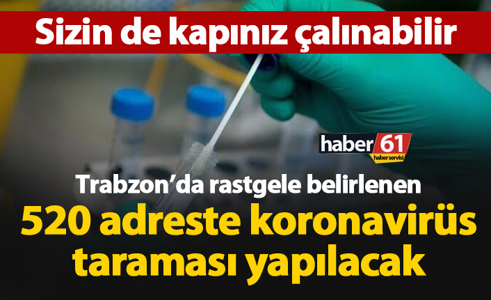 Trabzon'da 520 adreste koronavirüs taraması yapılacak