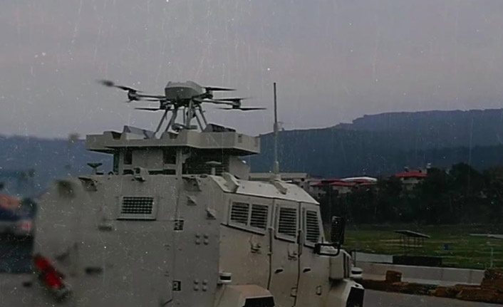 Silahlı drone Songar, askeri kara aracına entegre edildi
