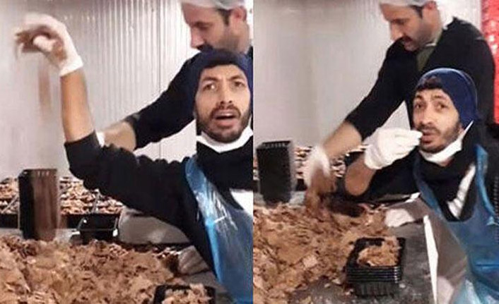 El konulan 100 kilo döner böyle imha edildi