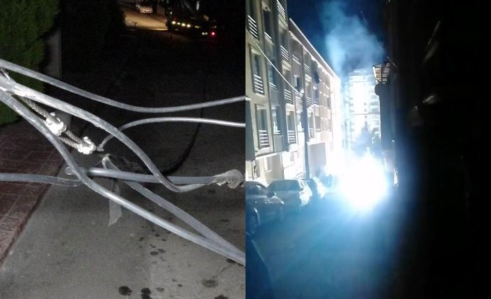 Ateş saçan elektrik kabloları korku yarattı