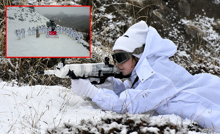 PÖH'ler Doğu Karadeniz'in karla kaplı dağlarında vatan nöbetinde