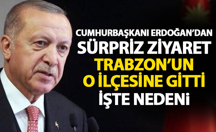 Cumhurbaşkanı Erdoğan Tonya'ya gitti