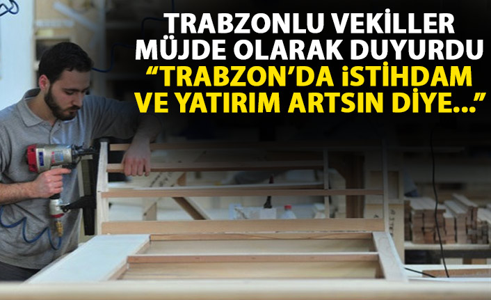 Trabzonlu vekiller müjde olarak duyurdu: Trabzon'da istihdam artsın diye...