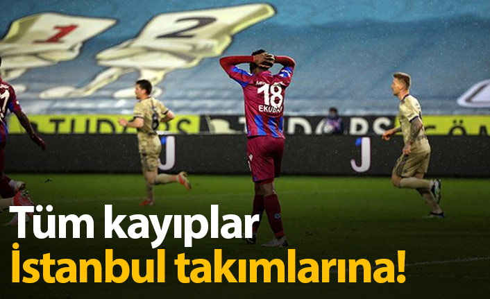 Trabzonspor İstanbul takımlarına yenildi