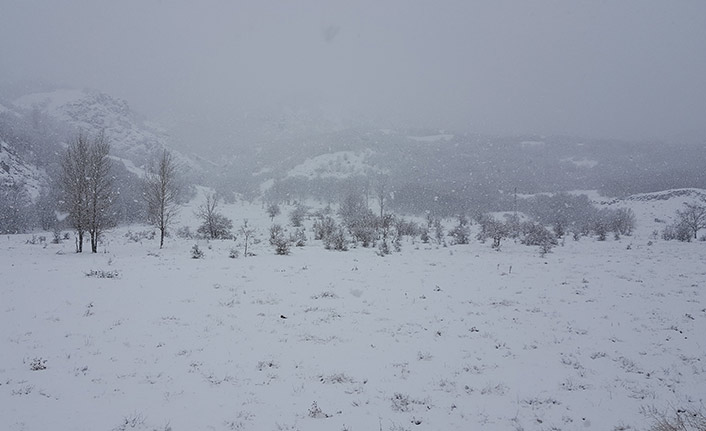 Bayburt'ta mart karı yağdı