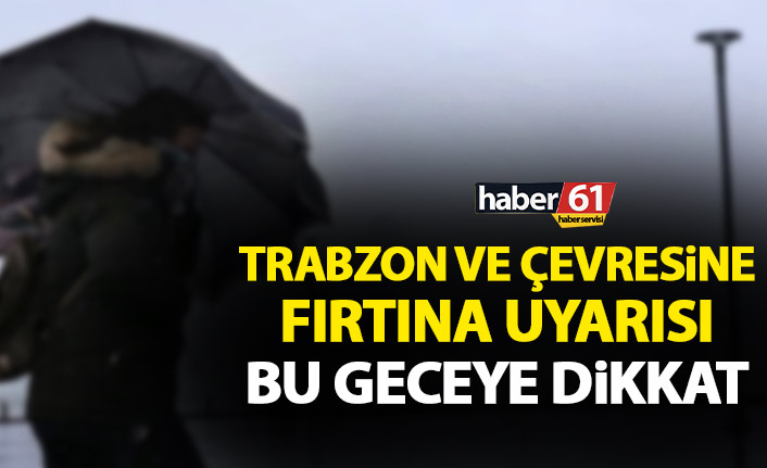 Trabzon ve çevresine fırtına uyarısı