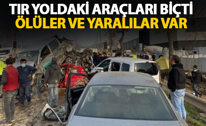 Freni patlayan tır yoldaki araçları biçti! Ölüler ve yaralılar var