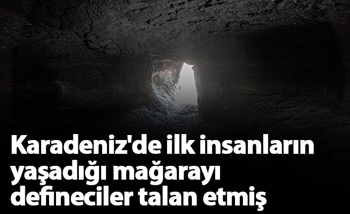 Karadeniz'de ilk insanların yaşadığı mağarayı defineciler, talan etmiş