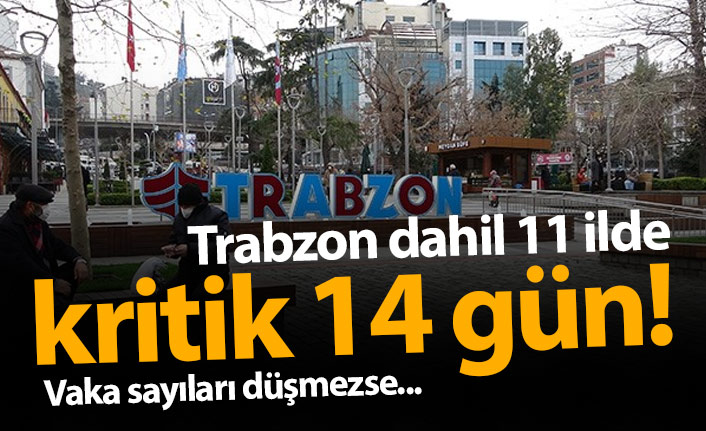Trabzon dahil 11 il için kritik 14 gün!