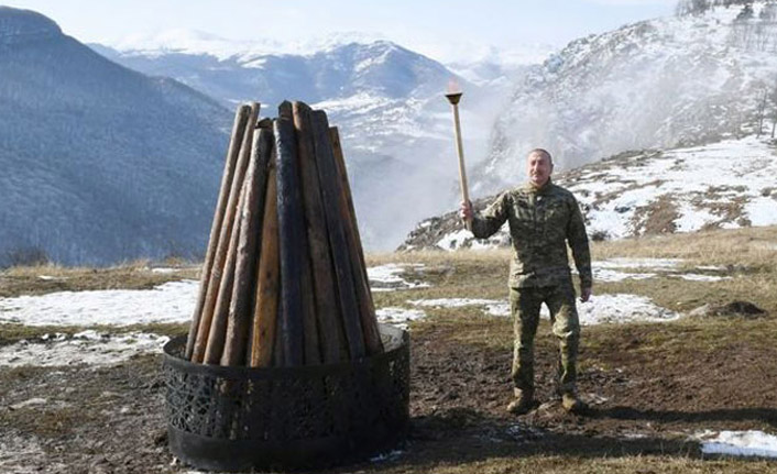 Azeri liderden Şuşa'da Nevruz ateşi