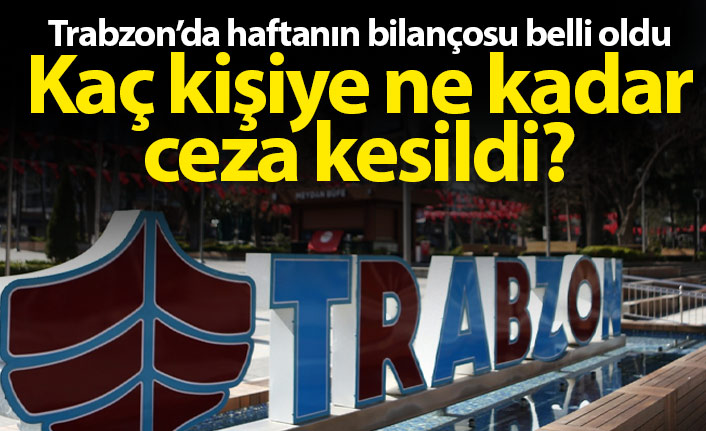 Trabzon'da kaç kişiye ne kadar ceza kesildi?