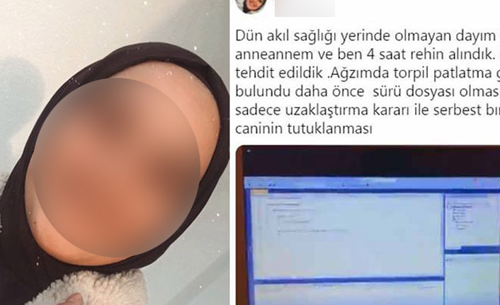 Trabzon'da genç kız dayısı tarafından rehin alındı!