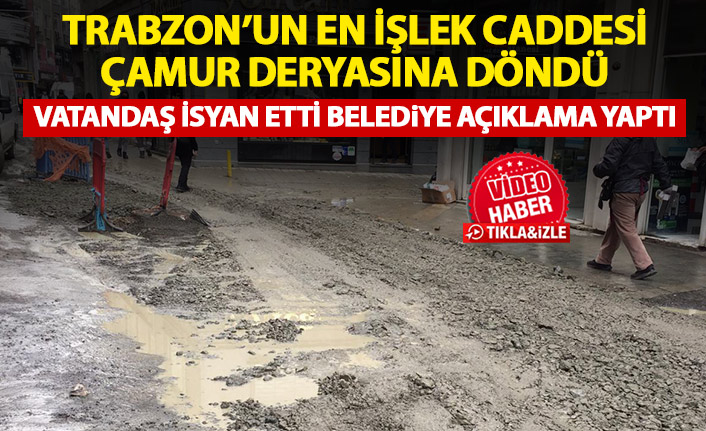 Trabzon'da Meydan Parkı'ndaki çamura vatandaş tepki gösterdi belediye açıklama yaptı