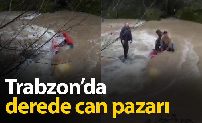 Trabzon'da derede can pazarı