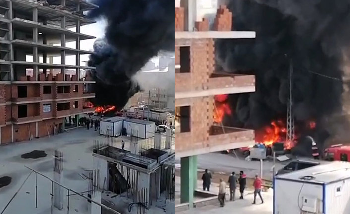 Trabzon'da lastikçide yangın!