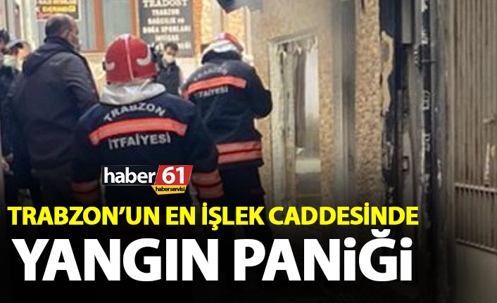 Trabzon’un işlek caddesinde yangın!