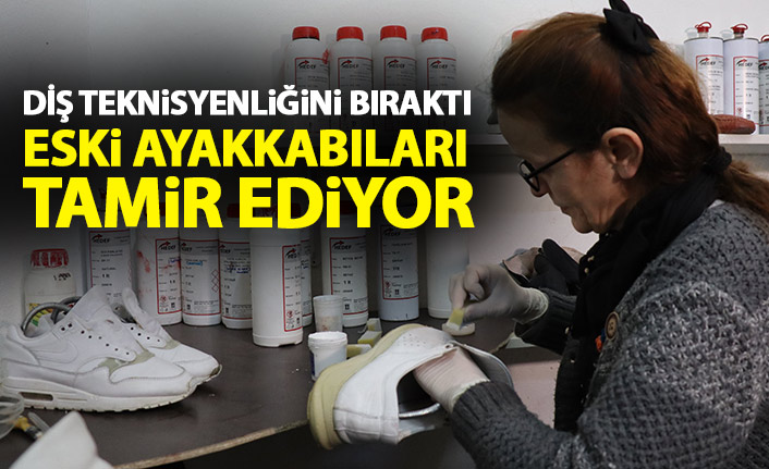 Diş teknisyenliğini bıraktı eskiyen ayakkabıları yeniliyor