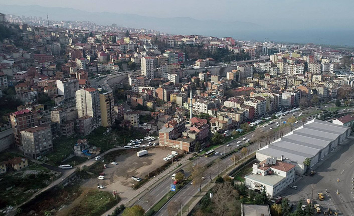 Trabzon'da Çömlekçi'de yol çalışması