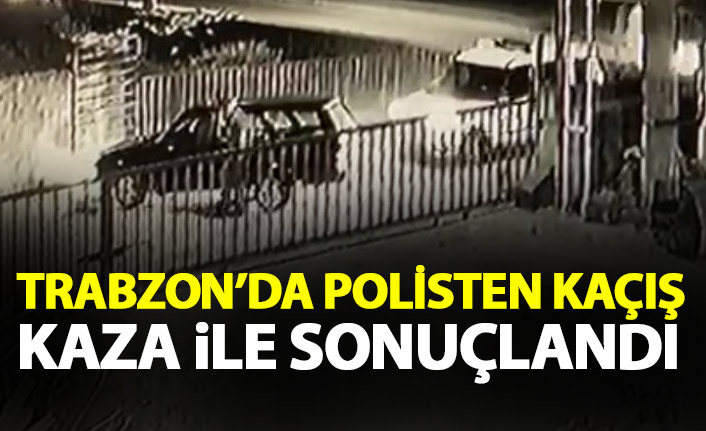 Trabzon'da polisten kaçarken kaza yaptılar!