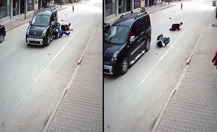Hem telefonunu gasp etti hem de arabayla metrelerce sürükledi!