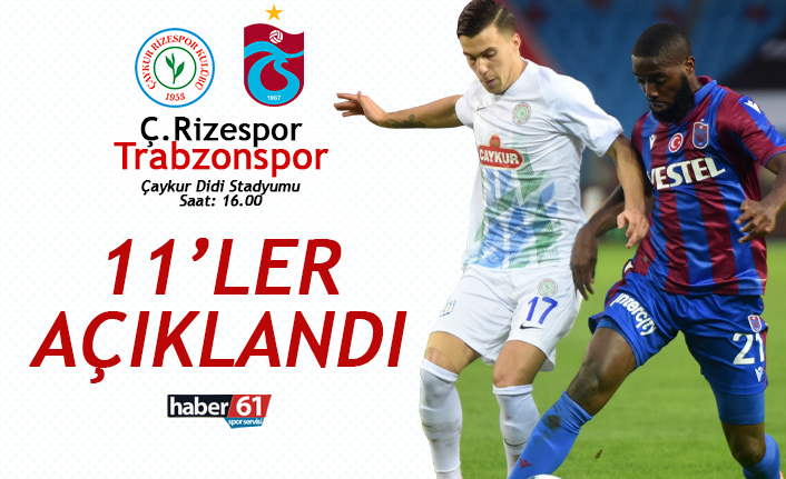 Rizespor Trabzonspor maçının 11'leri açıklandı