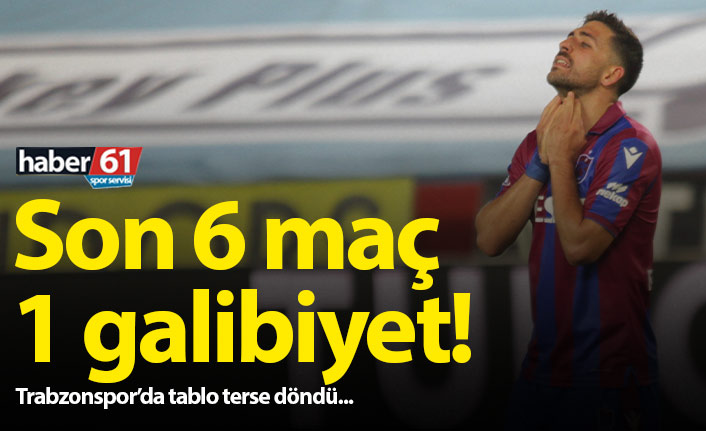 Trabzonspor son 6 maçta 1 galibiyet alabildi