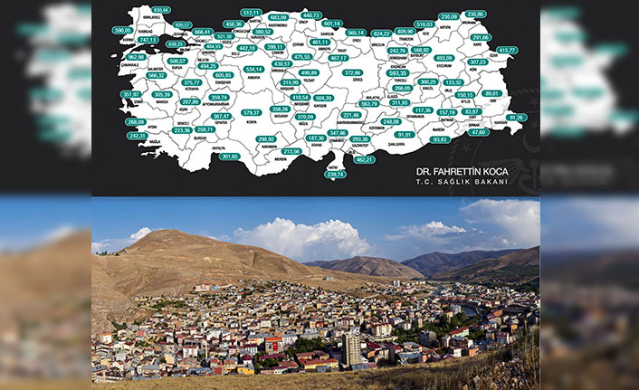 Bayburt’ta vaka sayısı 568,92'ye yükseldi