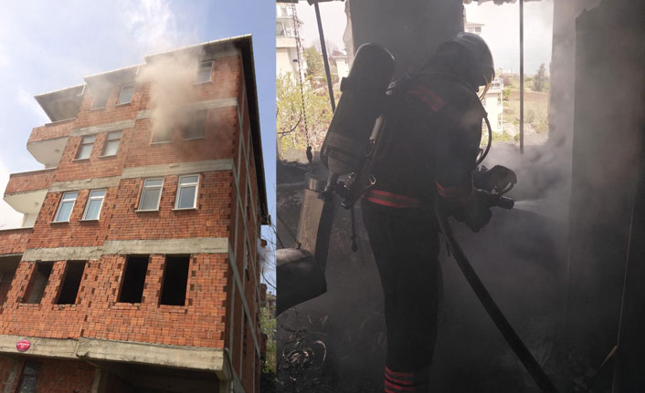 Trabzon’da bir binanın 4. Katında yangın çıktı. 25 Nisan 2021