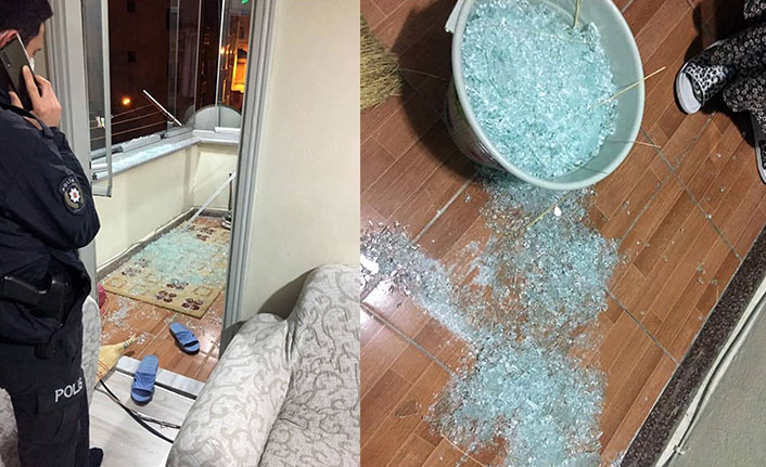 Trabzon'da maganda mermisi evin duvarına isabet etti