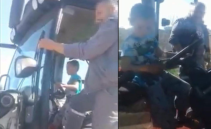 6 yaşındaki oğluna iş makinası kullandırdı, hakkında soruşturma açıldı