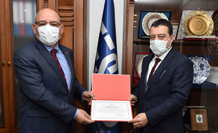 Trabzon Sağlık Müdürlüğünden TESOB'a teşekkür belgesi