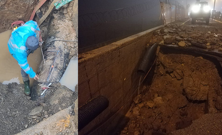 Trabzon’da patlayan su borusu onarıldı