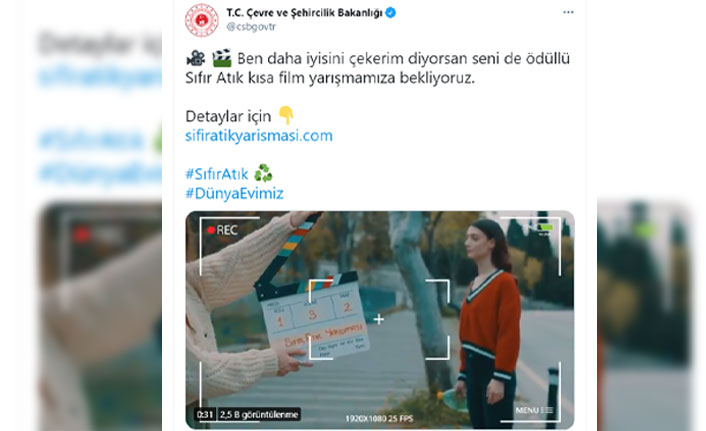Bakanlıktan 'Sıfır Atık Kısa Film Yarışması' çağrısı
