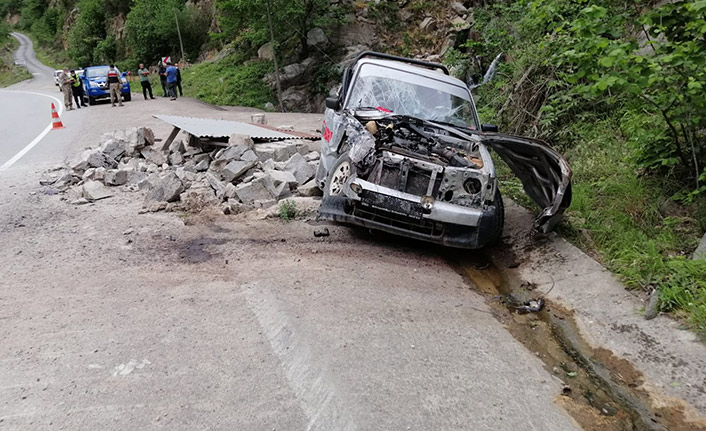 Giresun'da kamyonet kulübeye çarptı! 2 Yaralı