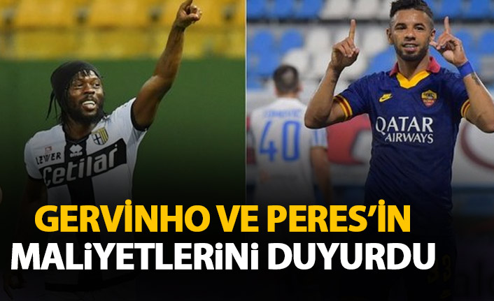 Peres ve Gervinho'nun Trabzonspor'a maliyetlerini duyurdu