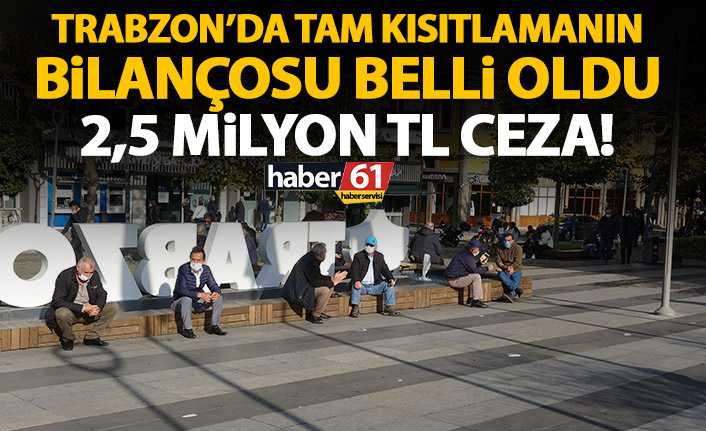 Trabzon'da 17 günlük  tam kısıtlamaya uymayanlara ceza yağdı!