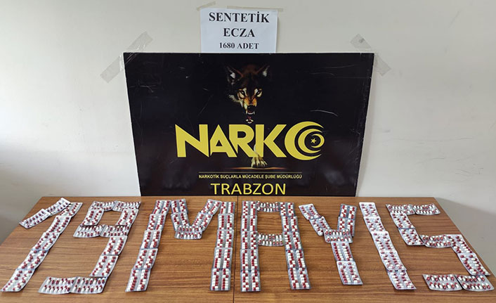 Trabzon’da uyuşturucu operasyonu! 1680 hap ele geçirildi