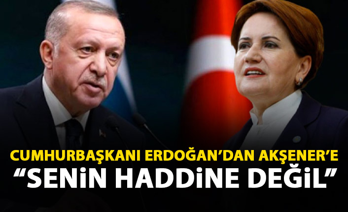 Cumhurbaşkanı Erdoğan'dan Akşener'e sert tepki: Senin haddine değil