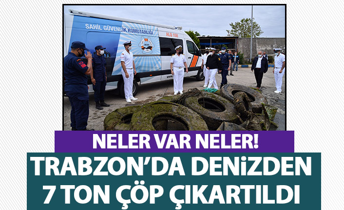 Trabzon'da denizden 7 ton çöp çıkartıldı