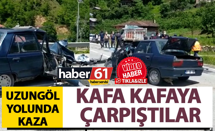 Uzungöl yolunda trafik kazası! Kafa kafaya çarpıştılar