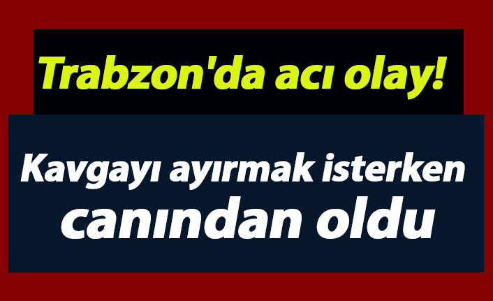 Trabzon'da acı olay! Kavgayı ayırmak isterken canından oldu